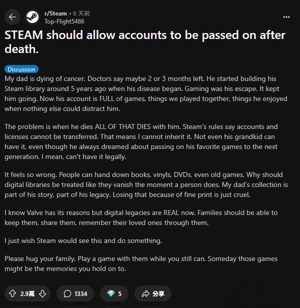 数字时代的新难题：我们离世后Steam游戏库将何去何从？